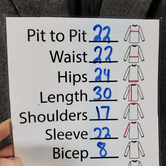 Sag Harbor L/XL Soft Wool Blazer Grey Long Women's - Picture 3 of 9